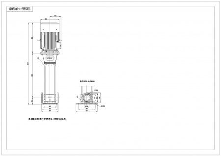 Насос CDMF200-4-2B, 90 кВт, станд. фланец, 3х380В, 50 Гц, нерж., 70ºС