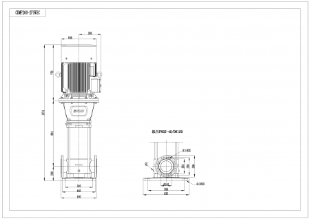 Насос CDM200-2, 55 кВт, станд. фланец, 3х380В, 50 Гц, чугун, 70ºС