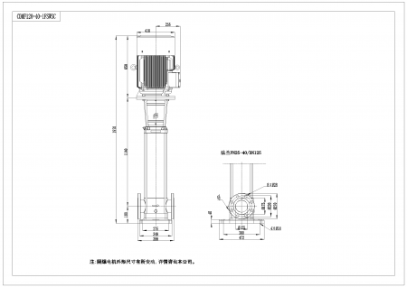Насос CDM120-4-1, 37 кВт, станд. фланец, 3х380В, 50 Гц, чугун, 70ºС