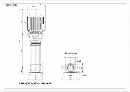 Насос CDMF200-3-A, 75 кВт, станд. фланец, 3х380В, 50 Гц, нерж., 70ºС