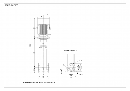 Насос CDMF120-3-2, 30 кВт, станд. фланец, 3х380В, 50 Гц, нерж., 120ºС