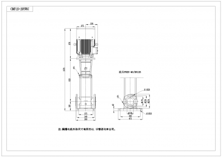 Насос CDMF120-2, 22 кВт, станд. фланец, 3х380В, 50 Гц, нерж., 120ºС