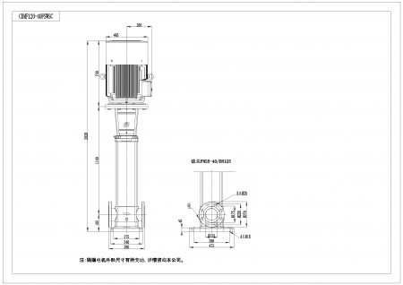Насос CDMF120-4, 45 кВт, станд. фланец, 3х380В, 50 Гц, нерж., 70ºС