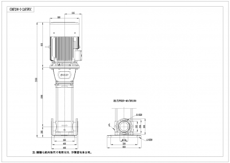 Насос CDMF200-3-2A, 75 кВт, станд. фланец, 3х380В, 50 Гц, нерж., 70ºС