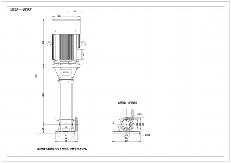 Насос CDMF200-4-2A, 110 кВт, станд. фланец, 3х380В, 50 Гц, нерж., 120ºС